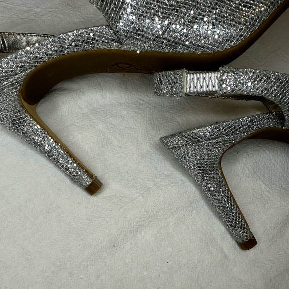 Michael Kors Silver Glitter Slingback Heel - Picture 2 of 6